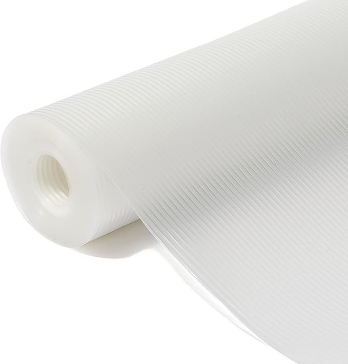 BINO | Kitchen Shelf Liner | Non Adhesive Shelf Liners for Kitchen Cabinets | Liners for Cabinets | Drawer Liner | Non Slip Roll (Ribbed - Clear)