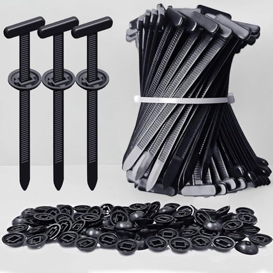 200PCS Upgraded Nylon Universal Cable Tie Buckle, Heavy Duty Self-Locking Rivet Zip Ties, Multifunctional Cable Tie Buckle for Car Daily Repair, Home, Office, Garden, Workshop(200Pcs)