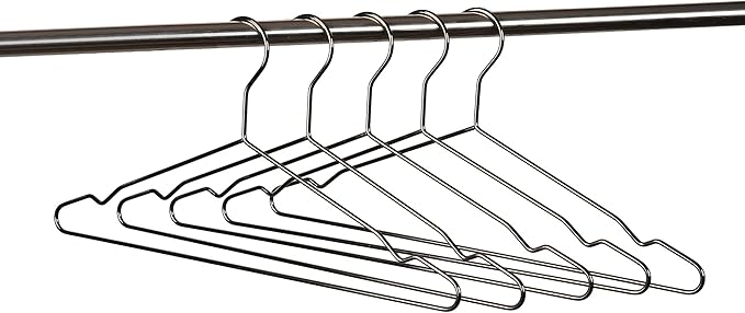 Better to U 17 Inch Black Silver Metal Hanger Adult Clothes 20 Pack, 4.0mm Heavy Duty Shirt Blouse Hanger for Coat Suit, Space Saving Slim Wire Hanger for Camisole Trousers Dress