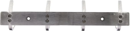 WEBI C-CBG04 Heavy Duty Stainless Steel 304 Hook Rail Coat Rack with 4 Hooks, Satin Finish, Great Home Storage & Organization for Bedroom, Bathroom, Foyers, Hallways