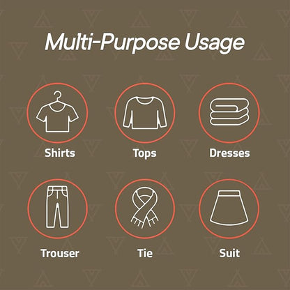 Campior Space Saving Pants Hangers 4 Pack, 6 Layer Jeans Hangers and Closet Organizer for Jeans, Scarves, & Skirts, Multi-Layer Hanger with Anti-Slip Stopper, Heavy-Duty S-Type Stainless Steel, White
