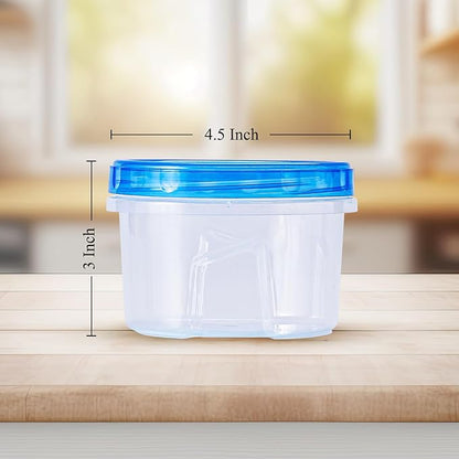 RFAQK Freezer Storage Containers with Lids-12 Plastic 32 oz Deli Containers with 12 Screw Lids-Freezer Containers for Soup with Twist Top Lids-Reusable Plastic Box for Lunch, Gym, Travel (24pcs-16oz)