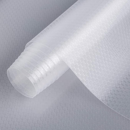 HooTown Refrigerator, Freezer, Fridge Shelf Liners and Drawer Mats 11.8 Inch Wide x 13 Feet Long, Non Adhesive EVA Plastic Washable Waterproof Pads for Kitchen Cabinet, Pantry Closet, Cupboard, Clear