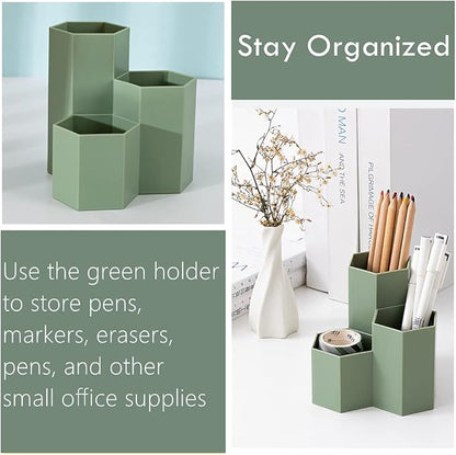 Pencil Organizer Pen Holder for Desk Pens Cup Small Desk Organizer Cute Pen Holder for Office,School and Home (Green)