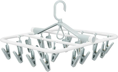 Plastic PP Drying Hanger, Anti-Rusty Drying Rack for Clothes, Socks, Lingeries, Delicates, Drying Hanger with 20 Clips for Baby Clothes, Towels
