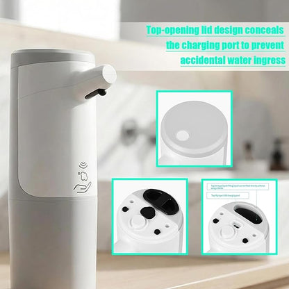 WEALTHYHEART Automatic Soap Dispenser Touchless 15.2oz with Smart Sensor, USB Rechargeable, Hands Free Soap Dispenser for Bathroom & Kitchen