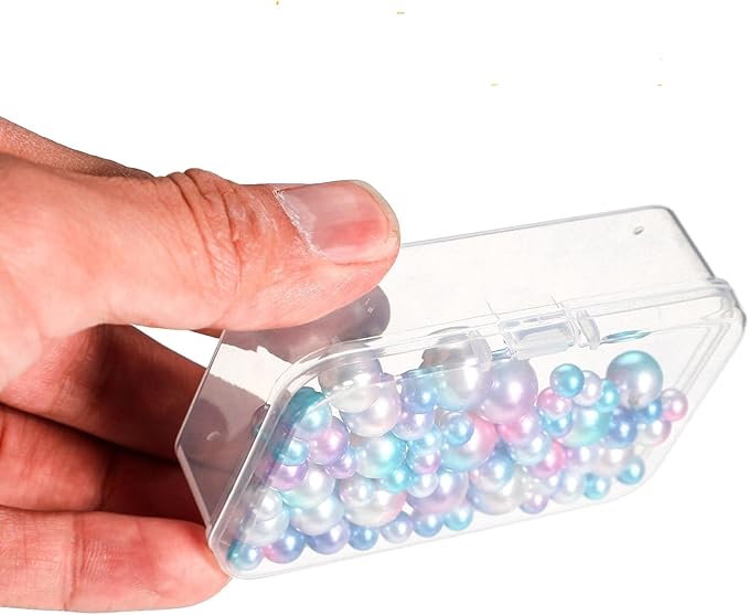 Jetec 6 Pieces Mini Plastic Clear Beads Storage Containers Box for Collecting Small Items, Beads, Jewelry, Business Cards, Game Pieces, Crafts (2.9 x 2.9 x 1 Inch)