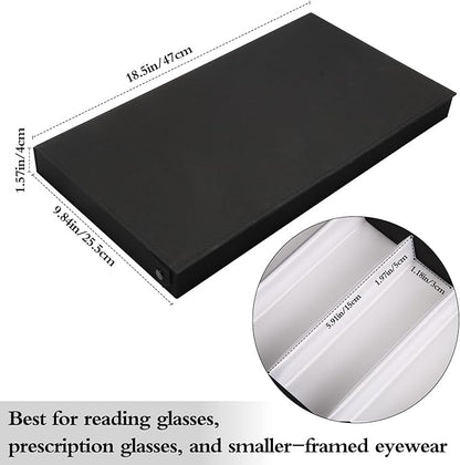 Baojulong 15-Slot Eyeglass Case Organizer - Large Capacity Storage for Prescription Glasses & Eyeglasses, Great for Retail & Home Use