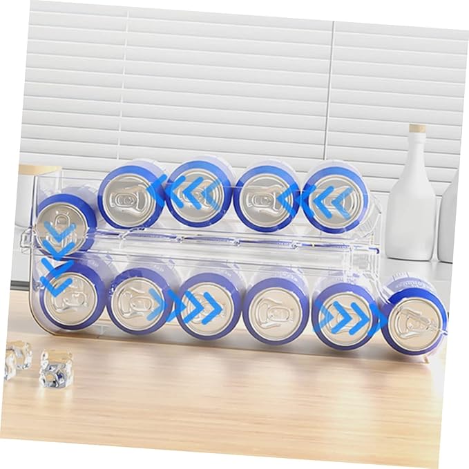 JECOMPRIS Can Drink Organizer for Fridge Soda Can Dispenser Large Capacity Soda Storage Box