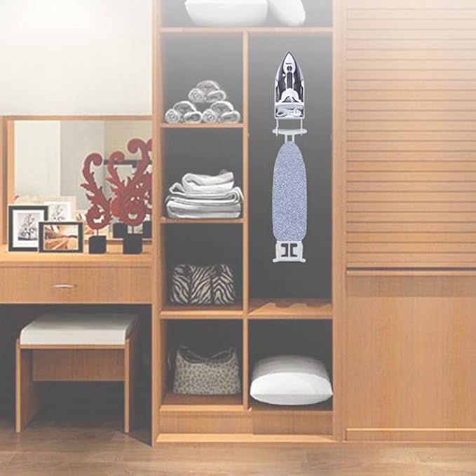 Wall Mount Ironing Board Hanger Iron Holder Space-Saving Household Bathroom Kitchen Closet Organizer Wall Rack Shelf