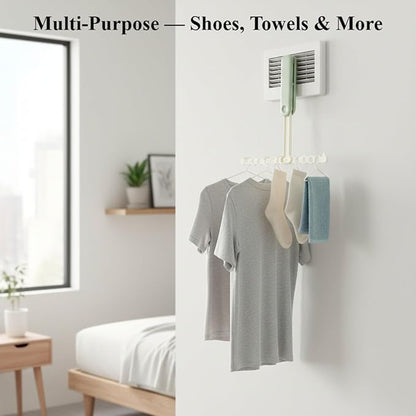 Foldable Clothes Drying Rack for Small Spaces — Portable, Rust-Proof, Easy Fold & Carry — Ideal for Travel, Apartment, Dorm (Green)