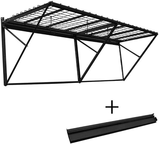 Proslat 60008 ProRack Heavy Duty Wall Mount Metal Storage Shelf with 8' Section, Charcoal Granite, 8-ft