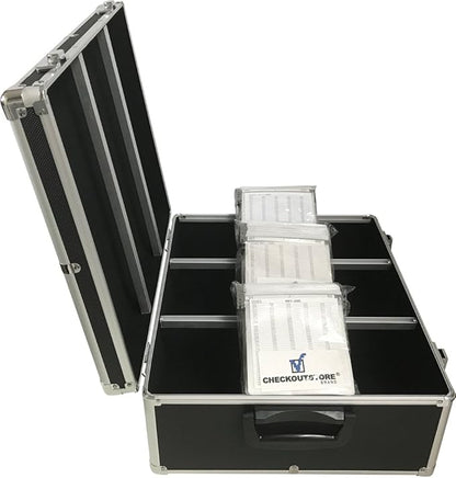 CheckOutStore (1) Aluminum CD/DVD Media Hanging Sleeves Storage Box (Black/Holds 600 Discs)