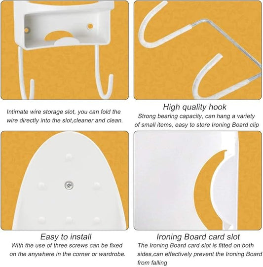 Iron Holder Wall Mount Iron Hanger Hotel Iron Hanger Guest Room Ironing Board Hanger Hotel Iron Hanger for Home., White