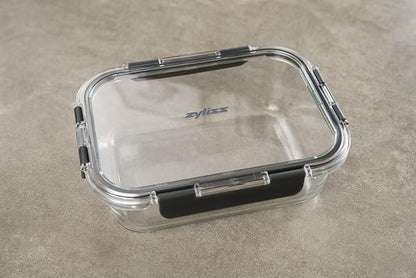 Zyliss E981066 1.5L Glass Container, Shatter Resistant Glass, Airtight Food Storage Box with Sealable Lid, Microwave Safe, BPA Free, Freezer Safe, Fridge Storage, Food Container, 23cm x 18cm x 7.5cm