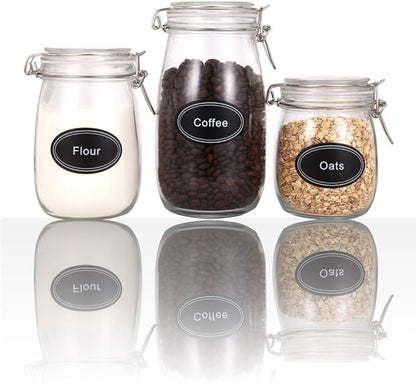 SWOMMOLY 771 Printed Spice Jar Labels with Extra Write-on Labels, Pantry Stickers and Chalk Marker Pen. Chalkboard and Transparent Set