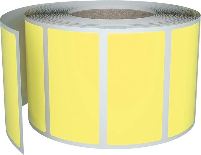 Rectangular Color-Coding Sticker Roll - Write On Labels Name Tags for Folders 1.57" x 0.75" - 500-Pack ( Pastel Yellow), Office Supplies & Organization, by Royal Green
