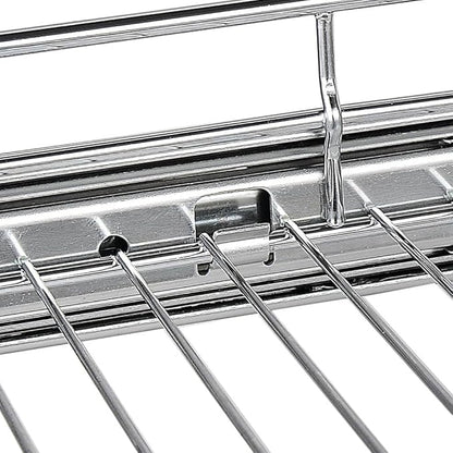 OCG Pull Out Cabinet Organizer (17.75" W x 17" D), Pull Out Drawers, Cabinet Pull Out Shelves for Base Cabinet Organization in Kitchen Bathroom Pantry, Bottom Mount, Chrome Finish