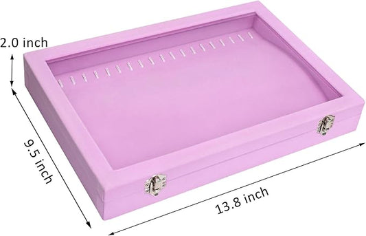 Velvet Necklace Display Jewelry Tray 20 Hook Necklace Tray Necklace Pendant Jewelry Tray for Women and Girls