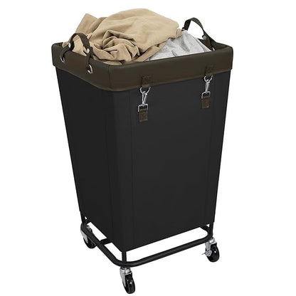 160L Laundry Hamper Sorter Extra Large, Heavy-Duty Laundry Basket with Wheels, Rolling Cart with Removable Bags, Laundry Cart for Hotel and Home, Black, 1-Section