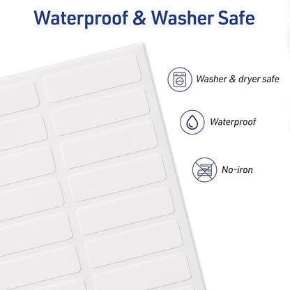 Avery No-Iron Fabric Labels, 1/2" x 1-3/4", Washer and Dryer-Safe Waterproof Labels, Non-Printable, 54 Total (40720)