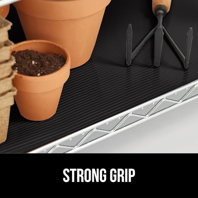 GORILLA GRIP DuraGuard Shelf Liner, 17.5x30 Non-Adhesive Cabinet Liners for Kitchen Drawers, Shelves, Refrigerator, Pantry Storage, Bathroom Closet, Durable Waterproof BPA Free Ribbed Plastic, Black