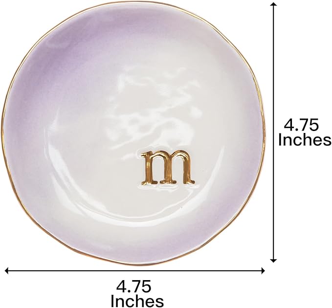 COLLECTIVE HOME - Ceramic Jewelry Tray, Decorative Trinket Dish for Rings Earrings Necklaces Bracelet Watch Keys, Birthday Mother's Day Christmas Gift for Women, 4.75", Colored Surface (M)