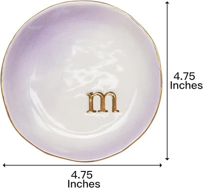 COLLECTIVE HOME - Ceramic Jewelry Tray, Decorative Trinket Dish for Rings Earrings Necklaces Bracelet Watch Keys, Birthday Mother's Day Christmas Gift for Women, 4.75", Colored Surface (M)