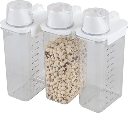 78 OZ Clear Laundry Detergent Dispenser with Measuring Cup, 3 Pack Plastic Laundry Powder Containers