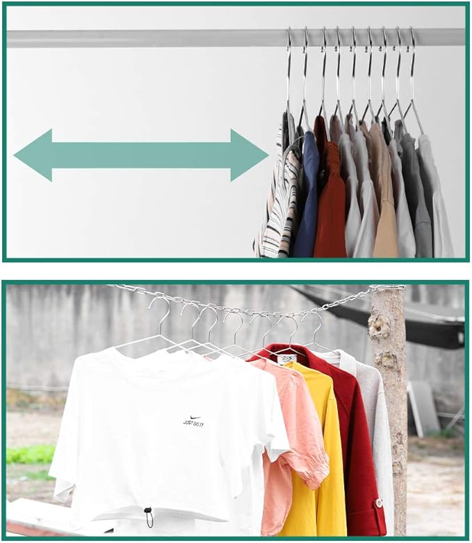 Metal Hangers Clothing Heavy Duty for Closet 30 Pack Stainless Steel Wire Hangers 16.5in by WYCQKL