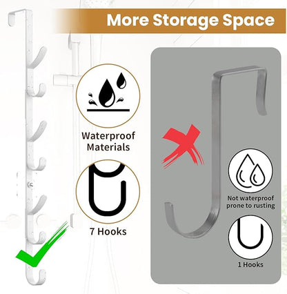 Over The Door Hooks, Metal Door Hooks for Hanging,Door Purse Organizer for Door Coat Hanger, Back of Shower for Hanging Towel Rack Clothes, Hat, Bathroom Bathroom Dorm Bedroom Closet (White-4Packs)