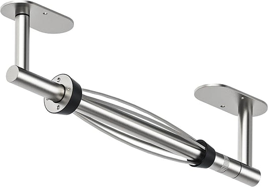 Paper Towel Holder Under Cabinet, Single Hand Operable Roll Holder with Damping Effect,No Drilling or Wall Mounted SUS304 Stainless Steel for Kitchen Bathroom (Sliver)