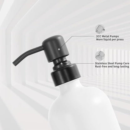 Prus Waso White Soap Dispenser Set, Contains Hand and Lotion Dispenser with Pump. Perfect for Guest Bathroom Decor. (White)