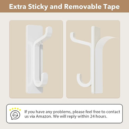 pickpiff 12 Pack Wall Hooks for Coat and Towel: 13LB Adhesive Door Hanger Stick on, White
