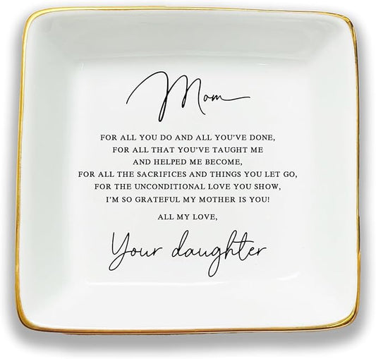HatafaFurni Mother Gift, Square Ring Dish, Jewelry Dish, Jewelry Storage, Mothers Day Gifts, Bonus Mom Gift, Step Mother Gift, Mother Appreciation, Second Mom Gift, Mother Present