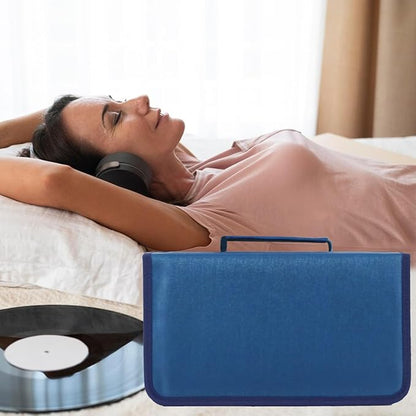 DVD Case CD Storage,128 Capacity CD Cases Holder DVD Storage Case Holders CD DVD Disc Case Storage Wallet Binder for Car Home Office Travel (128 Blue)