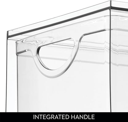 iDesign Stackable Storage Drawer for Fridge, Pantry, or Under Sinks, Set of 2, Clear, Made in USA
