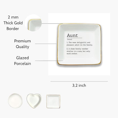 HatafaFurni Aunt Gift, Ring Dish, Jewelry Dish, Jewelry Storage, Mothers Day Gifts, Auntie Gift, Present For Auntie, Auntie Birthday Gift, Gift for Aunt From Niece and Nephew, Gift For Sister…