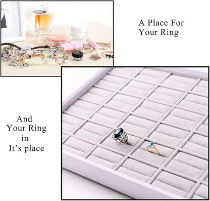 Oirlv 36 Slot Ring Storage Tray Showcase Jewelry Display Organizer