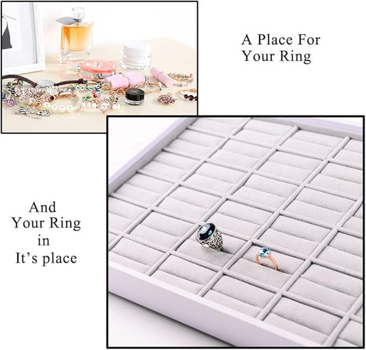 Oirlv 36 Slot Ring Storage Tray Showcase Jewelry Display Organizer