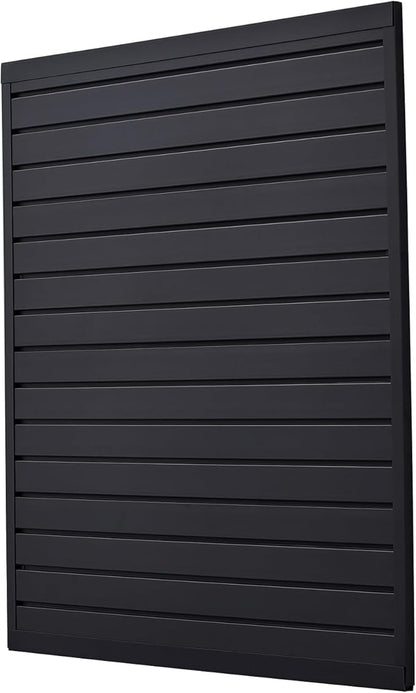 VEVOR Slat Wall Paneling, 4 x 4 ft, PVC Garage Slatwall with Modular Design, Black Slat Wall Easy-to-Install Adjustable Slatwall Panel with Coupling Structure & DIY Cutting, Fits for Storage & Display
