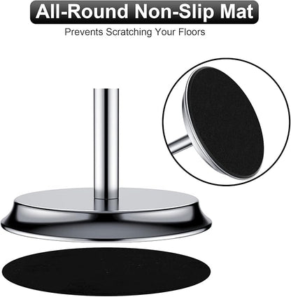 Toilet Paper Holder for Bathroom, Metal Free Standing Toilet Paper Storage with Rustproof, Tissue Paper Roll Stand for Bathroom Accessories (Poilshed Chrome)