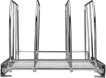 VEVOR Pan and Pot Rack, Expandable Pull Out Under Cabinet Organizer, Cookie Sheet Baking Pans tray Organization, Adjustable Wire Dividers, Steel Lid Holder for Kitchen Cabinet & Pantry Storage, 11.7"W