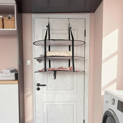 CINPIUK 2 Pcs 3-Tier Sweater Drying Rack Over The Door, Foldable Mesh Hanging Dryer Flat with Hooks, Large Breathable Laundry Drying Hanger, Clothes Lay Flat Dryer for Apartments Dorms Bathrooms