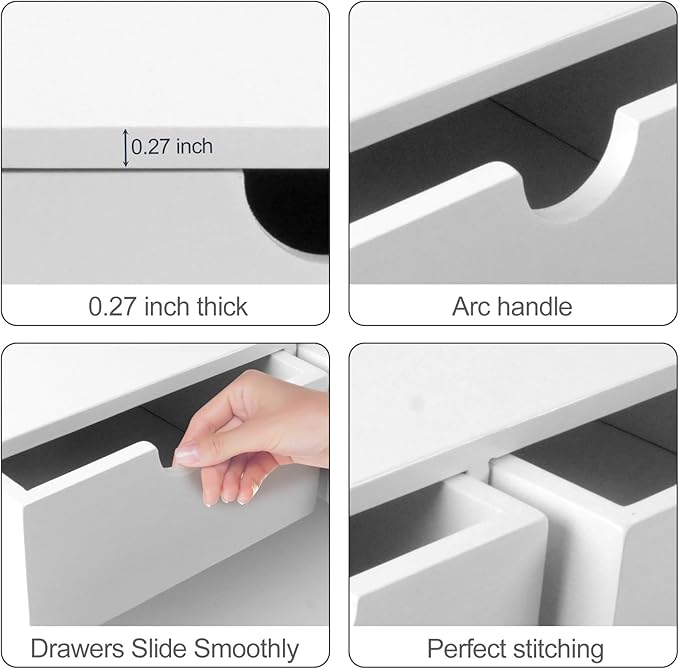 Desk Organizer with Drawers Countertop Drawer Organizer Drawers for Desk Top Home Office Workspace Bathroom Toiletries Supplies (White with shelf)