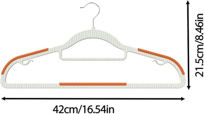 MLKJHHI 40 Pack Heavy Duty Plastic Hangers, Non Slip Clothes Hangers with Rubber Pads and 360° Hook - Thin Space Saving Hanger, Closet Organizer for Shirt, Pants, Suit, Skirt, Coat - Orange