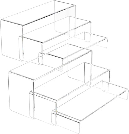 NIUBEE Acrylic Display Riser, 3 Pcs 9" Large Acrylic Risers, Clear Rectangular Stands for Candy Dessert Cupcakes, Collectibles Display Stands Shelf for Display for Funko POP Figures