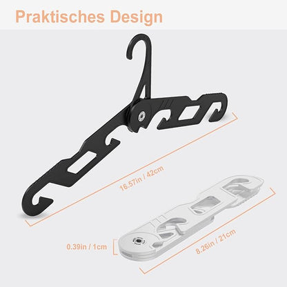 NICEDACK Premium Travel Hangers, Portable Folding Clothes Hangers, Super Bearing Collapsible Hanger Foldable Clothes Drying Rack for Travel, Indoor and Outdoor Use(3 White + 3 Black)