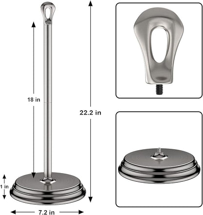 Toilet Paper Holder with Rustproof, Metal Free Standing Toilet Paper Stand Storage for Bathroom, Tissue Paper Roll Holder for Bathroom Accessories (Brushed Nickel)
