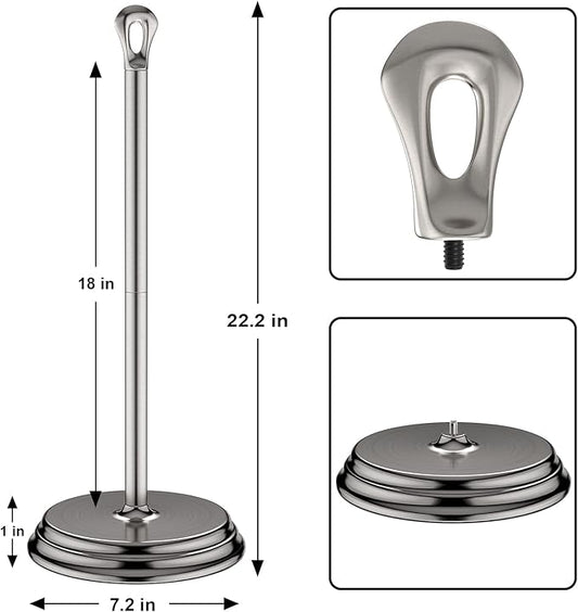 Toilet Paper Holder with Rustproof, Metal Free Standing Toilet Paper Stand Storage for Bathroom, Tissue Paper Roll Holder for Bathroom Accessories (Brushed Nickel)